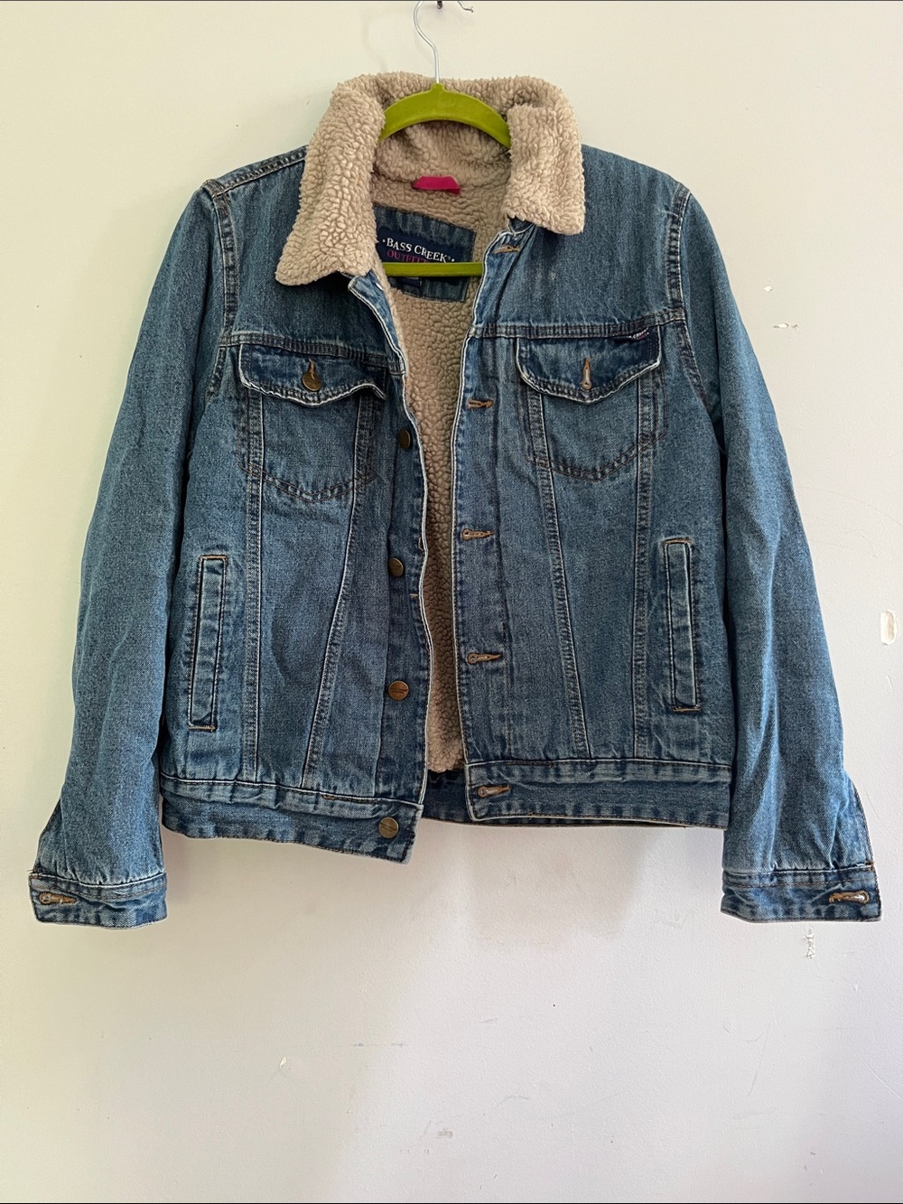 Women's Blue Denim Jacket with Cream Sherpa Lining